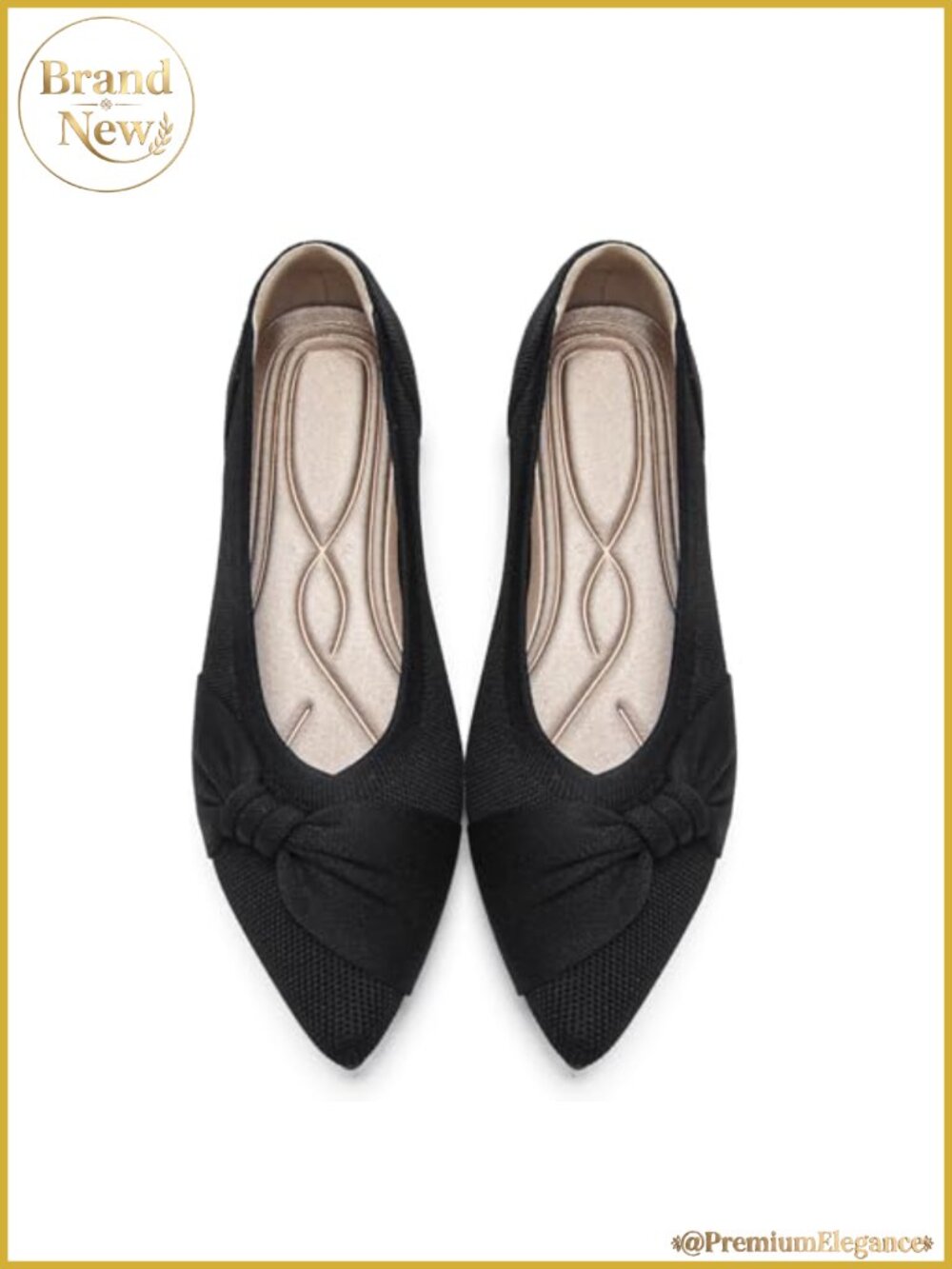 Women's Pointed Toe Ballet Flats with Bow Detail – Comfortable Breathable